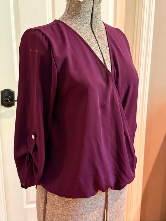 West Kei Tops - West Kei Plum Wrap-Front Blouse